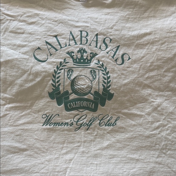 Calabasas Women's Golf Club Tee - Cream and Green - Picture 1 of 3